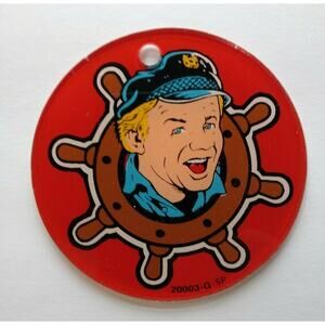 Gilligan's Island Skipper Ships Wheel Plastic Keychain Original 1991 NOS